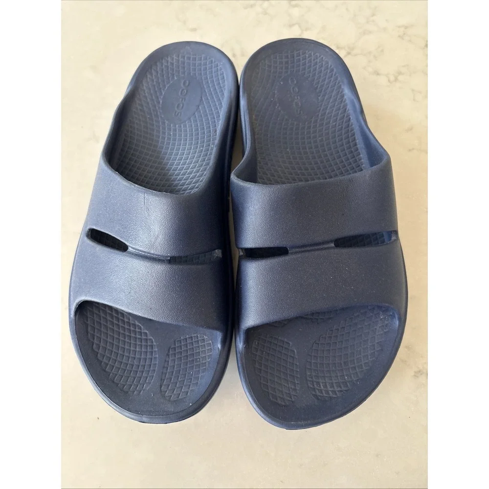 OOFOS Unisex Blue Slide Sandals Men's 7 Women's 9 11 EU 40